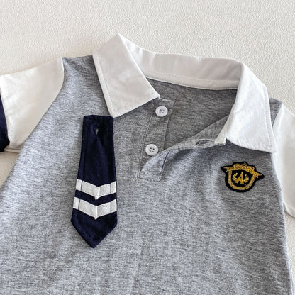 Little Gentleman Tie Romper Set