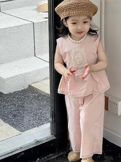 Blush Lace Peplum Co-ord Set