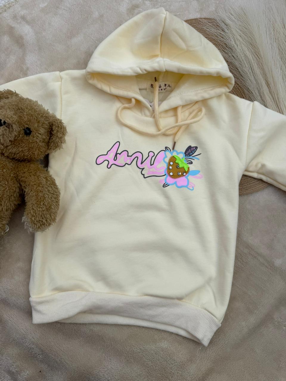 Fruity Splash Baby Hoodie – Pink / Cream