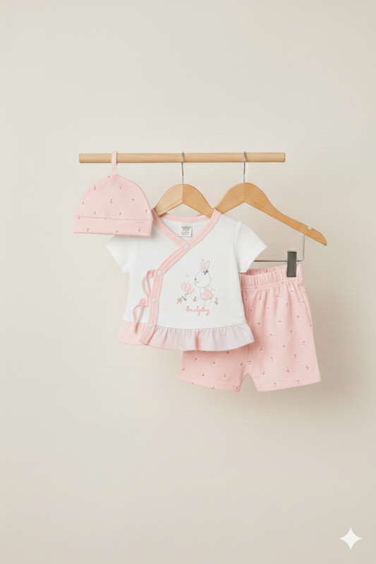 Bunny Blossom 3-Piece Baby Girl Set