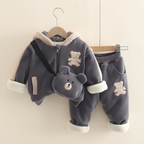 Toddler Cuddle Thick Bear 3-Piece Tracksuit- Grey