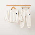 Toddler Boy Classic Fleece Sweatshirt and Jogger Pants Set-White