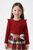 Ruby Plaid Ruffle Dress