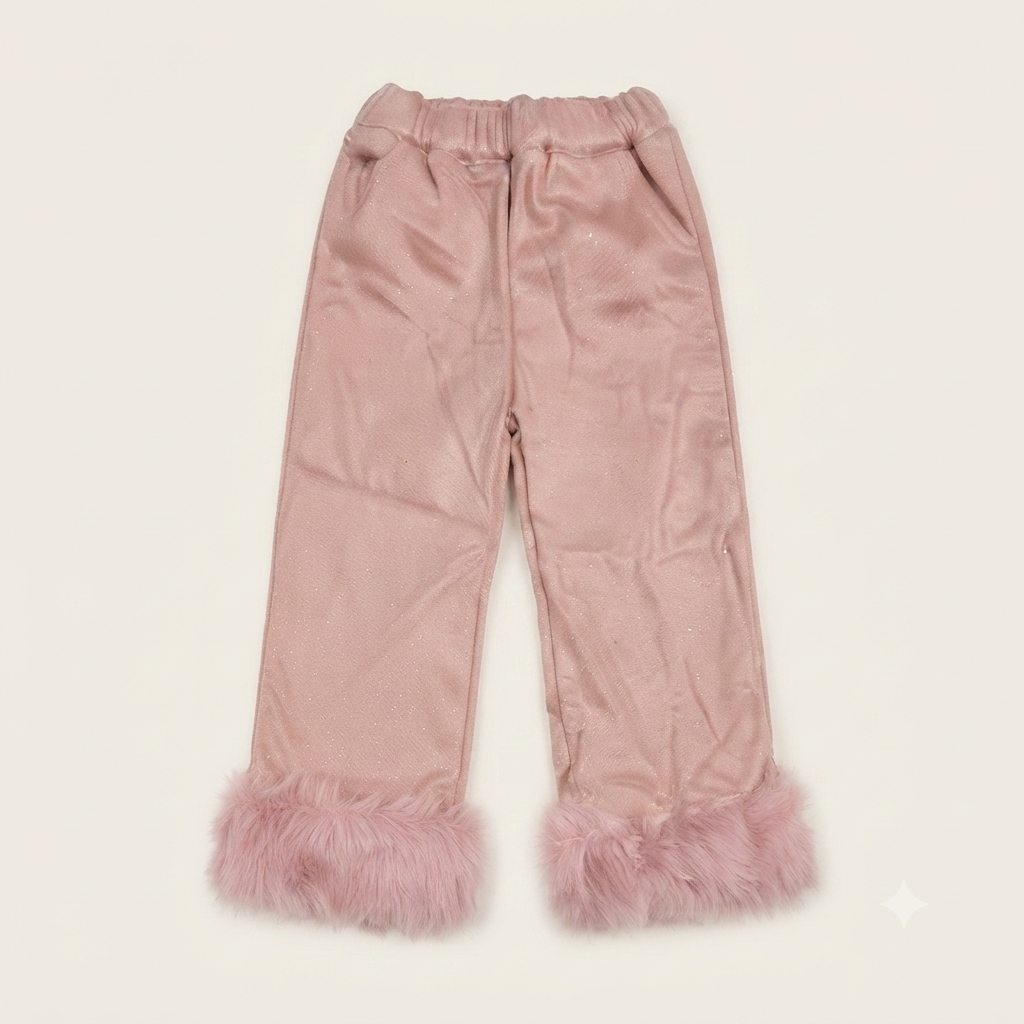 🎀 Pink Faux Fur Vest & Corduroy Winter Set