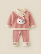 Little Miss Hello Kitty Thermal Knitwear Suit Pink