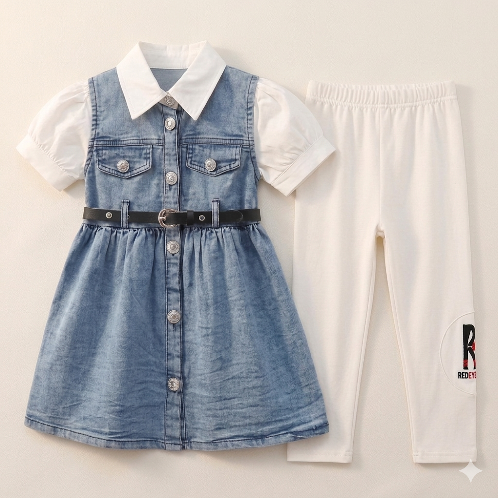 Denim Grace 3PC Dress Set