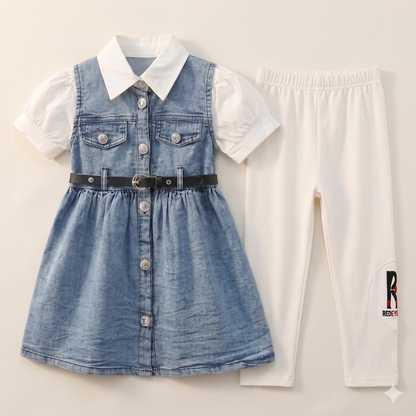 Denim Grace 3PC Dress Set