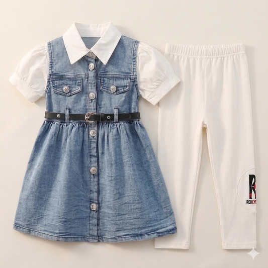 Denim Grace 3PC Dress Set