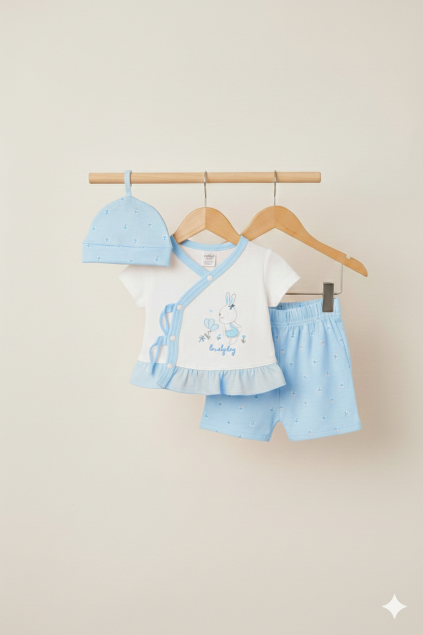 Bunny Blossom 3-Piece Baby Girl Set