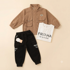 Toddler Corduroy Jacket, Graphic Tee & Cargo Pants 3-Piece Set