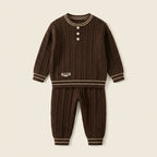 Boys Brown Knitted Sweater & Trouser Set