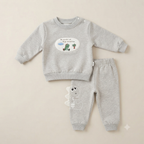 Grey Dinosaur Sweatshirt & Jogger Set Fleece