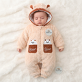 Warm Beige Fur Bear Romper