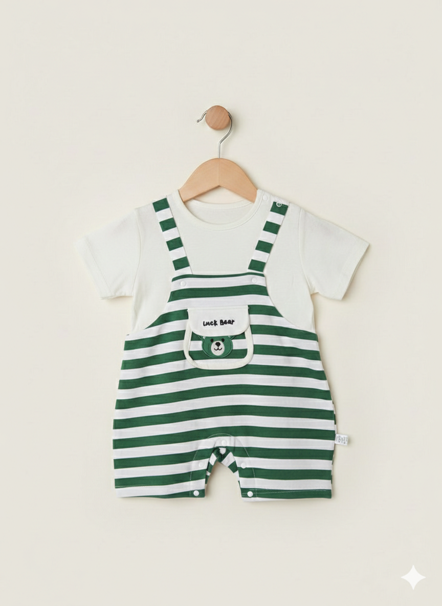 Little Bear Striped Romper