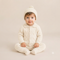 Newborn Knit Cardigan & Cap Set - Off White