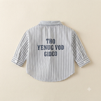 Toddler Striped Sleeve Polo and Jogger Set – Heather Grey