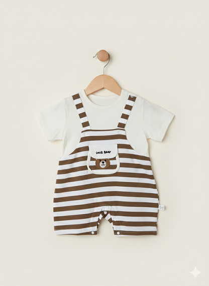 Little Bear Striped Romper