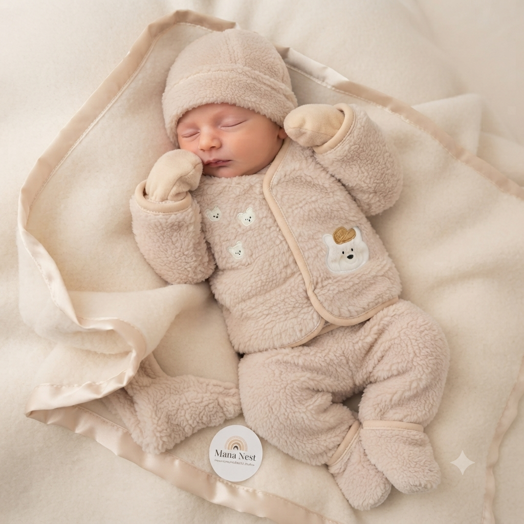 Cozy Bear 5-Piece Sherpa Newborn Set