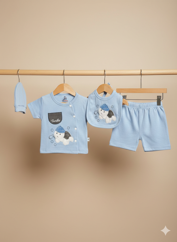 Turtle Buddy 4-Piece Baby Summer Set Sky Blue