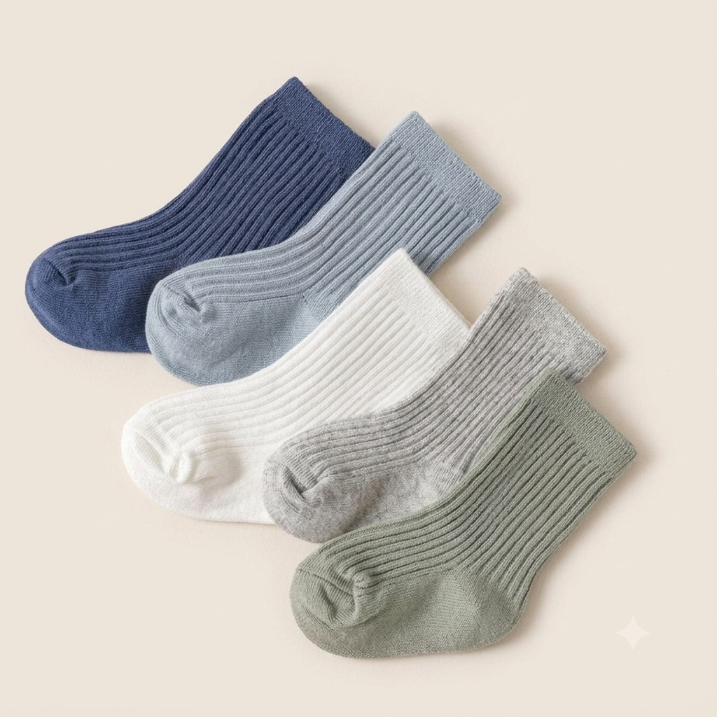 Cozy Ribbed Cotton Sock Set (5-Pack)