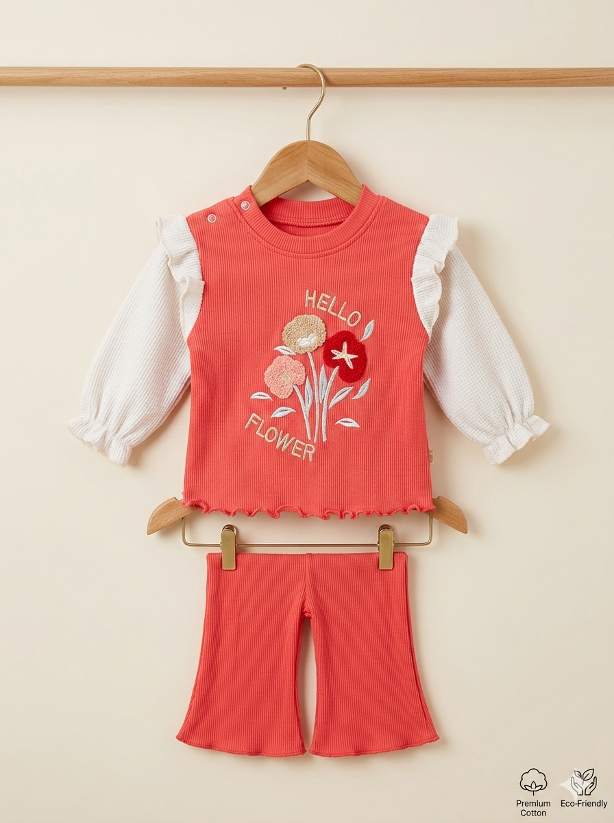 Hello Flower Ribbed Set