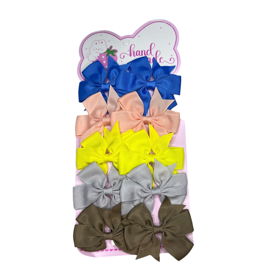 Classic Ribbon Bow Clips Set