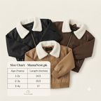 Toddler Faux Leather Bomber Jacket with Sherpa Collar-Light Brown