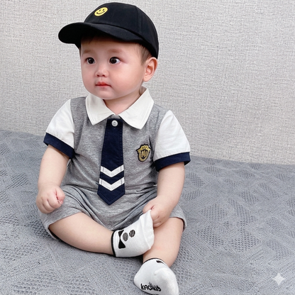 Little Gentleman Tie Romper Set