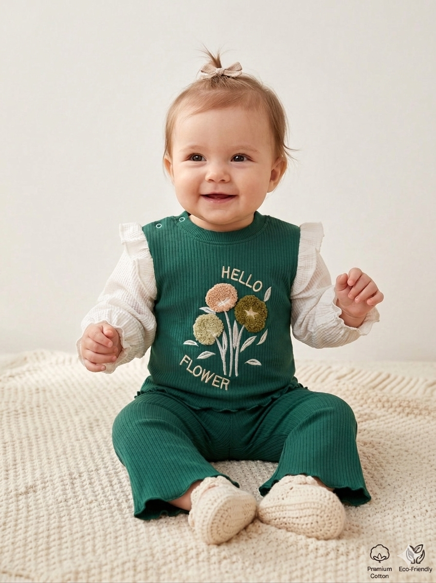 Hello Flower Ribbed Set