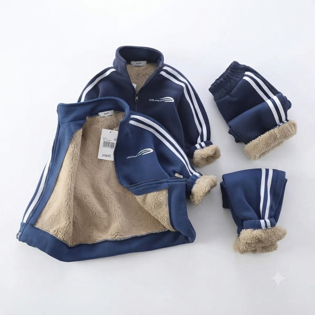 Little Athlete Navy Teddy Fleece Winter Set