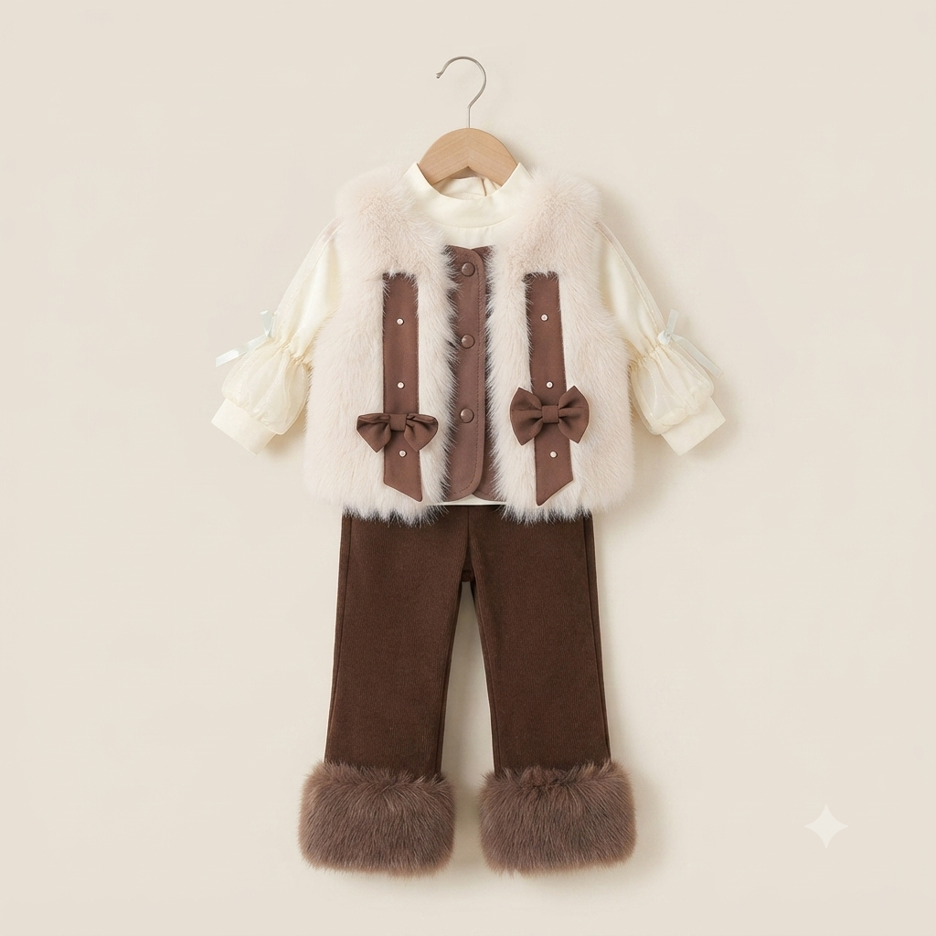 Cocoa Luxe Faux Fur 3-Piece Winter Set