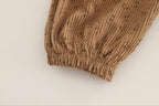 Baby Girl Knit Vest Blouse Corduroy Pants Outfit Set-Beige