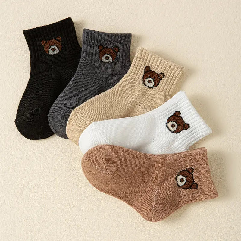 Teddy Knit Ribbed Socks – Neutral Collection (5 Pairs)