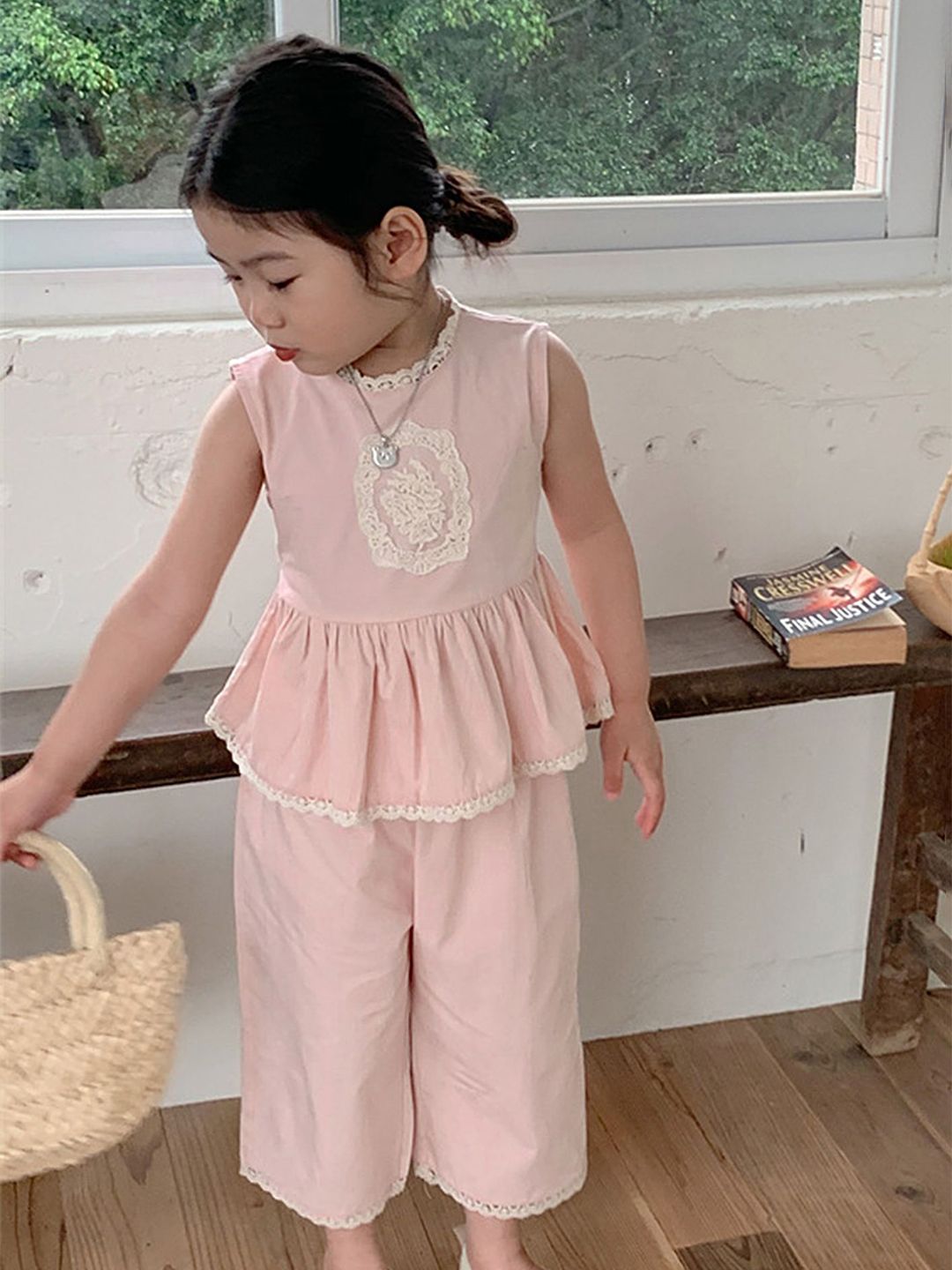 Blush Lace Peplum Co-ord Set