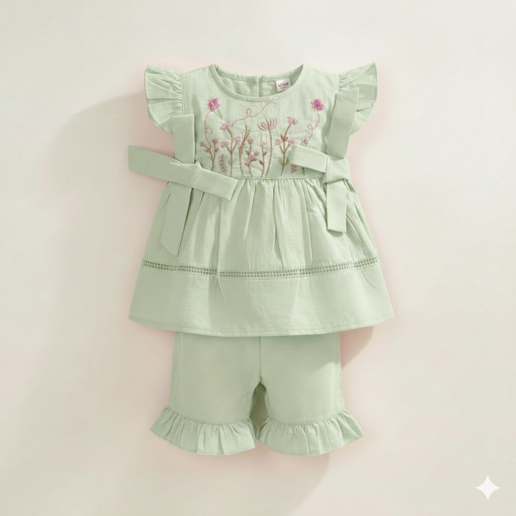Little Blossom Embroidered Co-ord Set