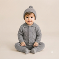 Newborn Knit Cardigan & Cap Set - Grey