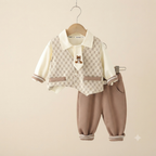 Gentleman Geometric Vest and Pants Set – Tea Pink