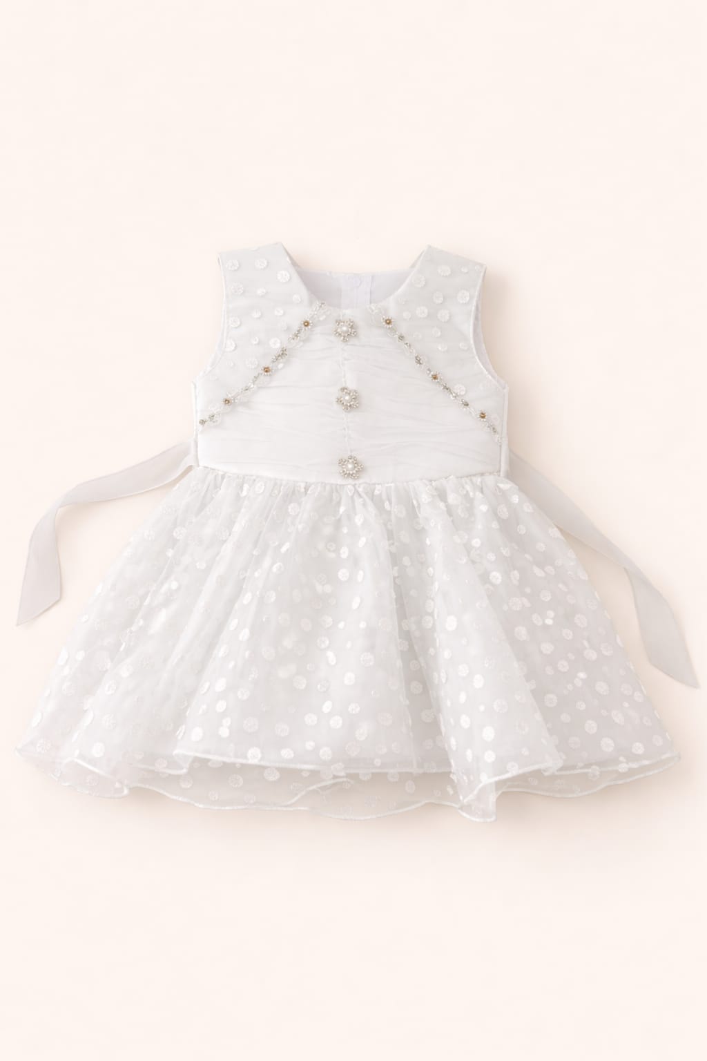 White sparkle baby dress