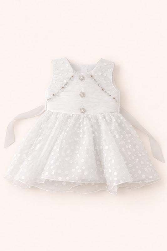 White sparkle baby dress