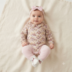 5 Piece Baby Floral Bodysuit & Leggings Set Velvet