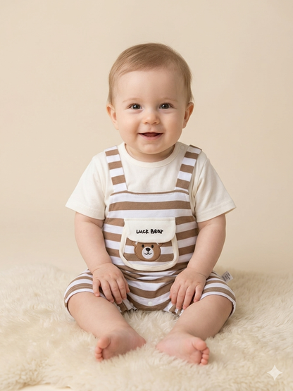 Little Bear Striped Romper
