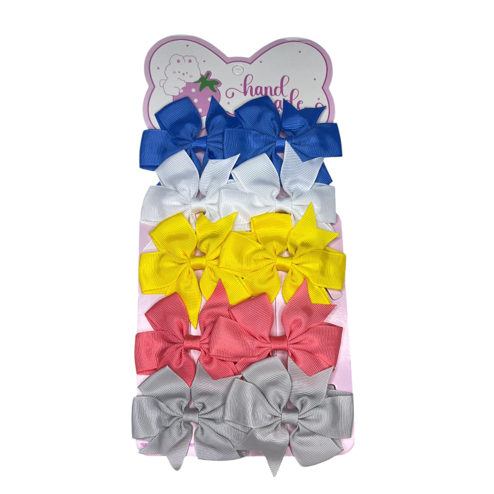 Classic Ribbon Bow Clips Set