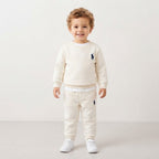 Toddler Boy Classic Fleece Sweatshirt and Jogger Pants Set-White