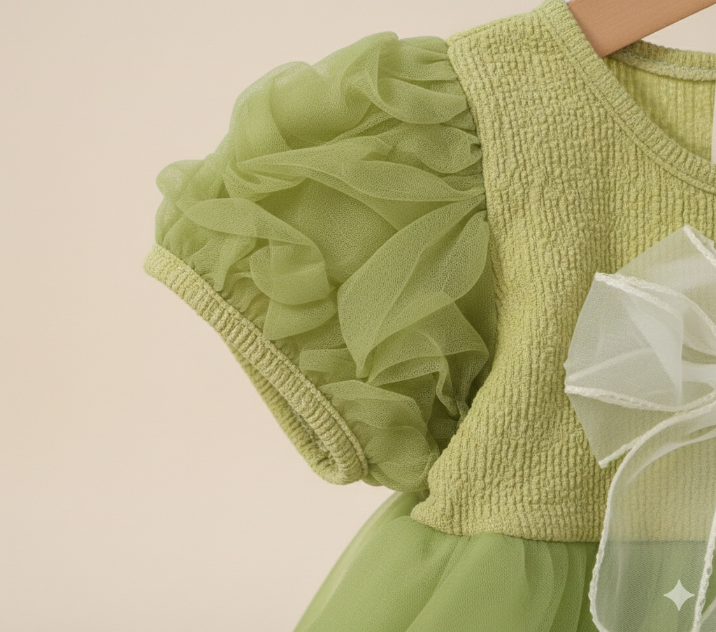 Butterfly Bow Dress Green