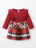 Ruby Plaid Ruffle Dress