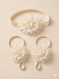 Classic Off White Barefoot & Headband Set