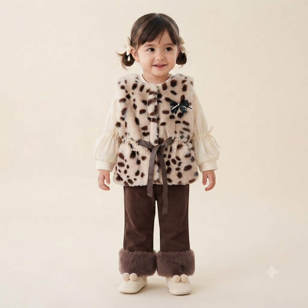 Snow Leopard Luxe Faux Fur 3-Piece Winter Set