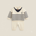 Premium Knit Polo Sweater & Pant Set White