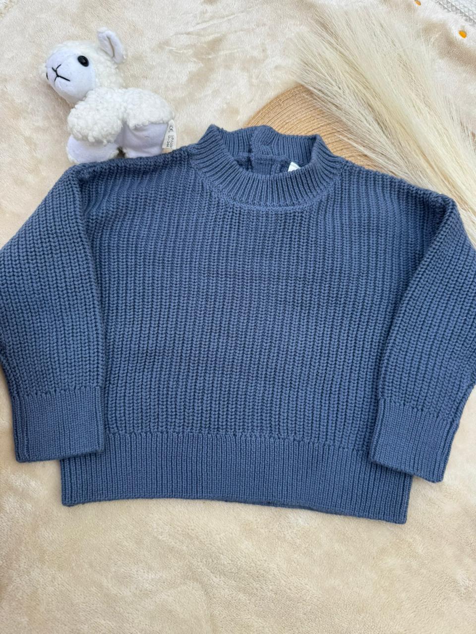 Cozy Chunky Knit Sweater (Stone Blue)