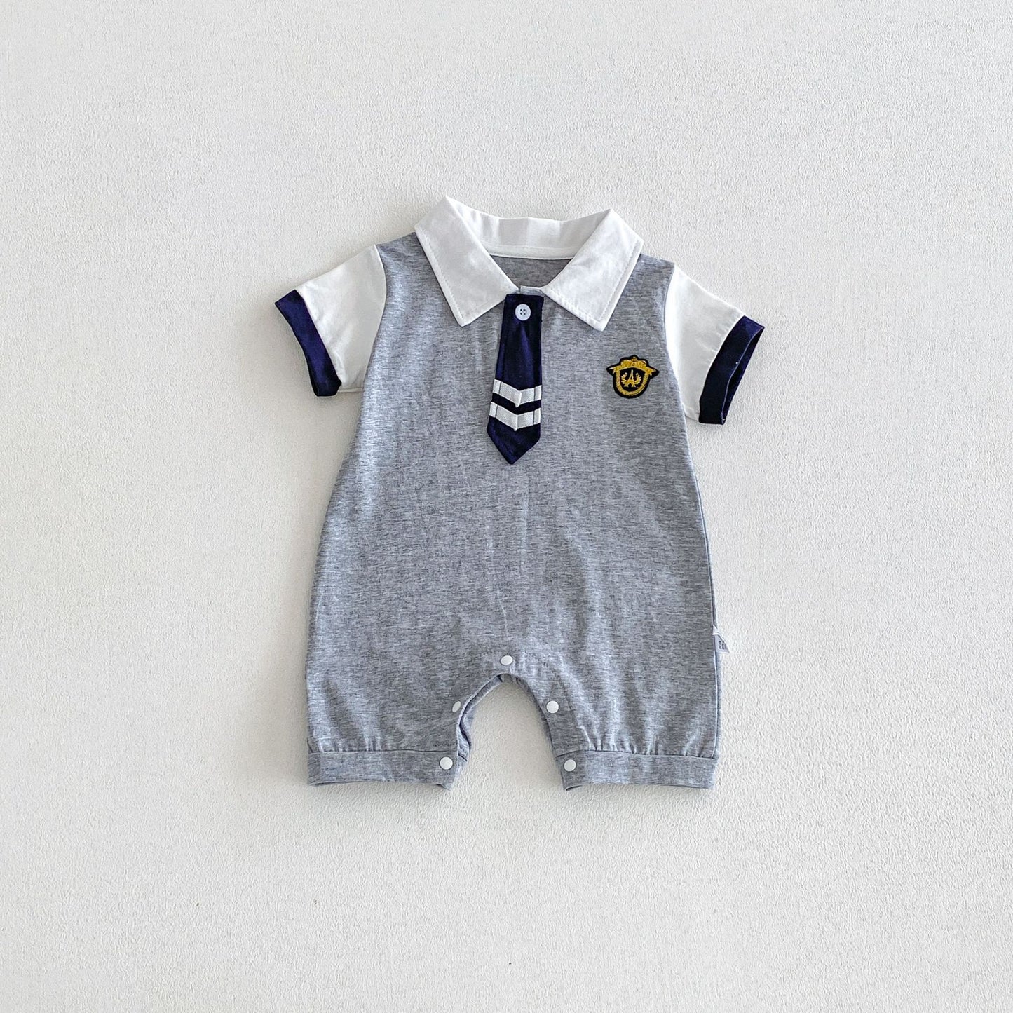 Little Gentleman Tie Romper Set